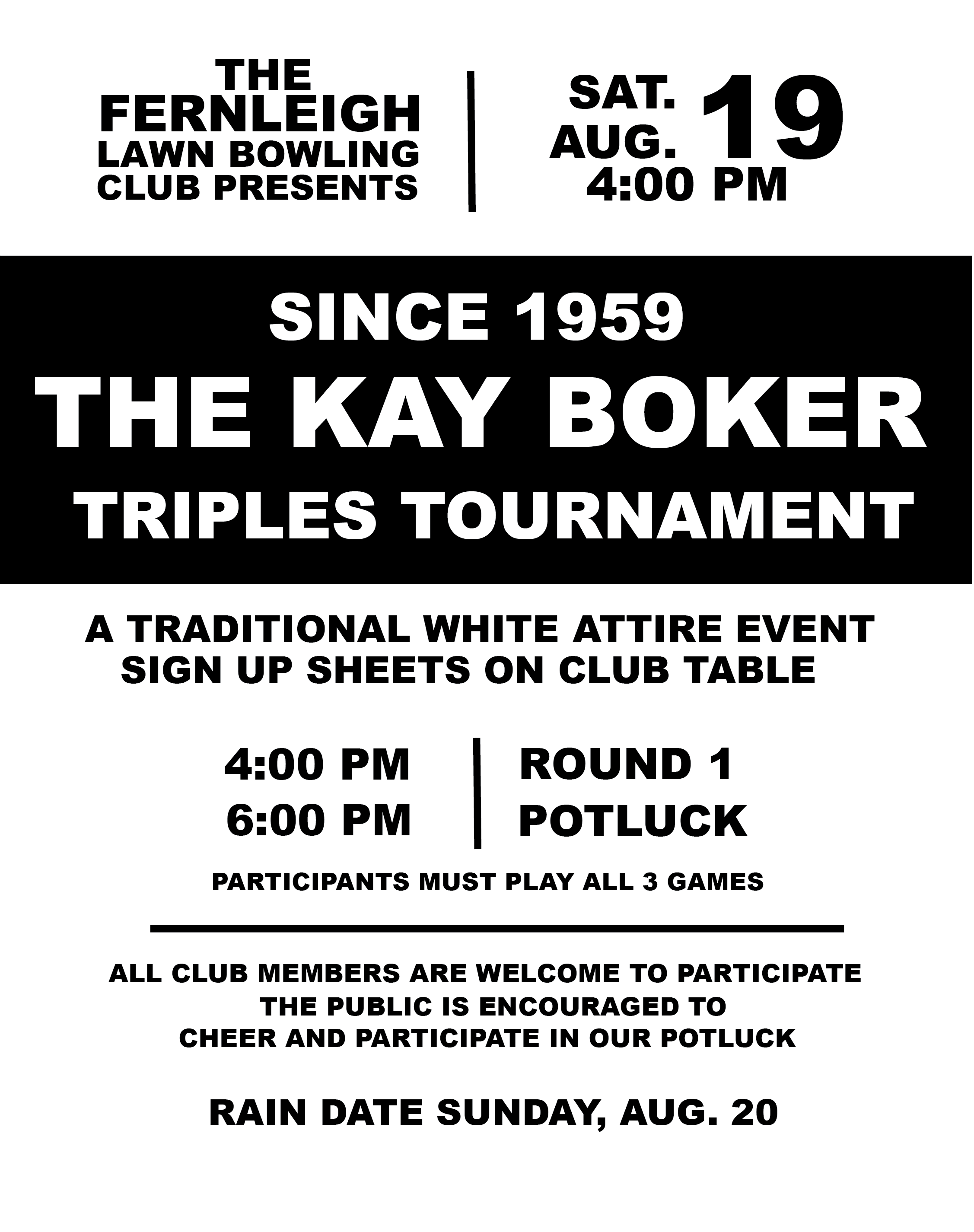 Kay Boker Tournament Flyer